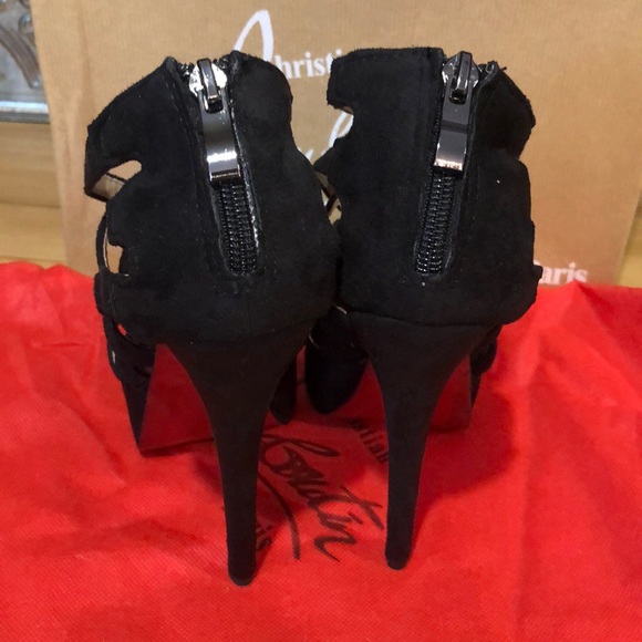 Black Strappy Heels - Picture 3 of 5